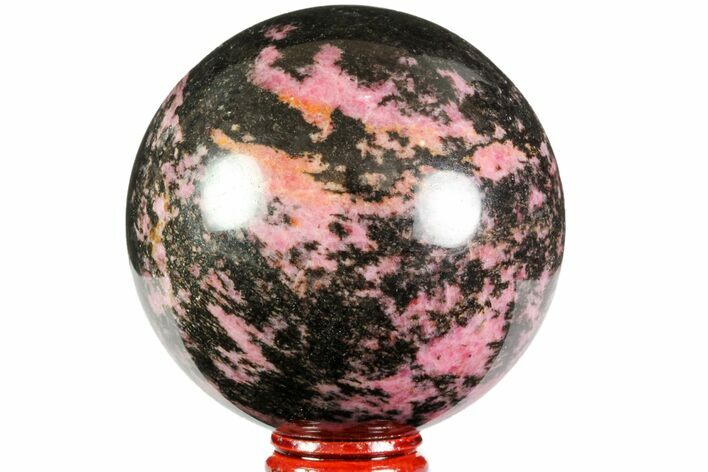 Polished Rhodonite Sphere - Madagascar #78783